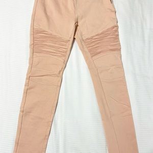 Dusty pink moto leggings, size M juniors